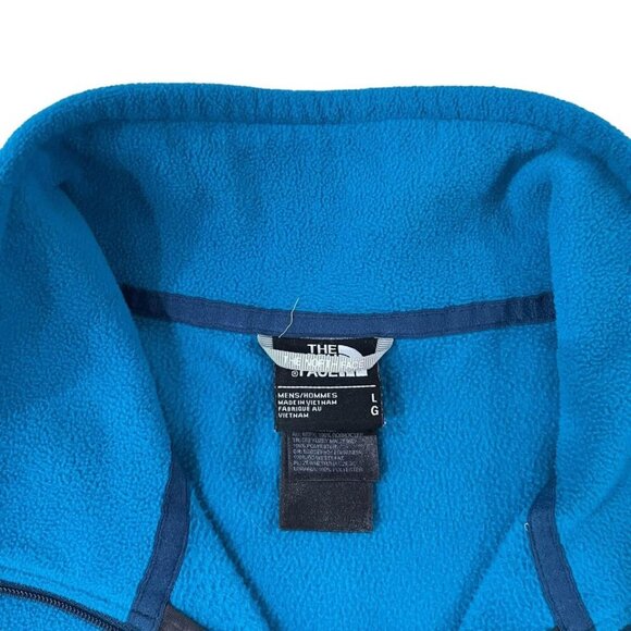 The North Face 1/4 Zip Fleece Pullover Men’s Size Large Blue Hiking Outdoors - Picture 2 of 5
